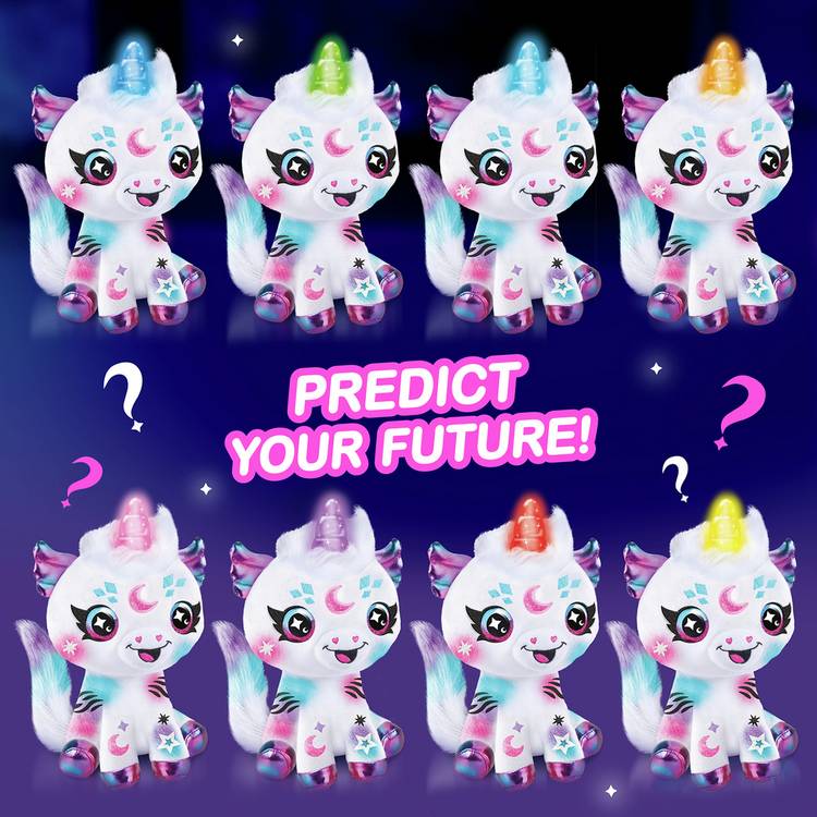 Airbrush unicorn plush toy with light-up horn, imported from the UK
