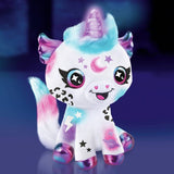 Airbrush unicorn plush toy with light-up horn, imported from the UK