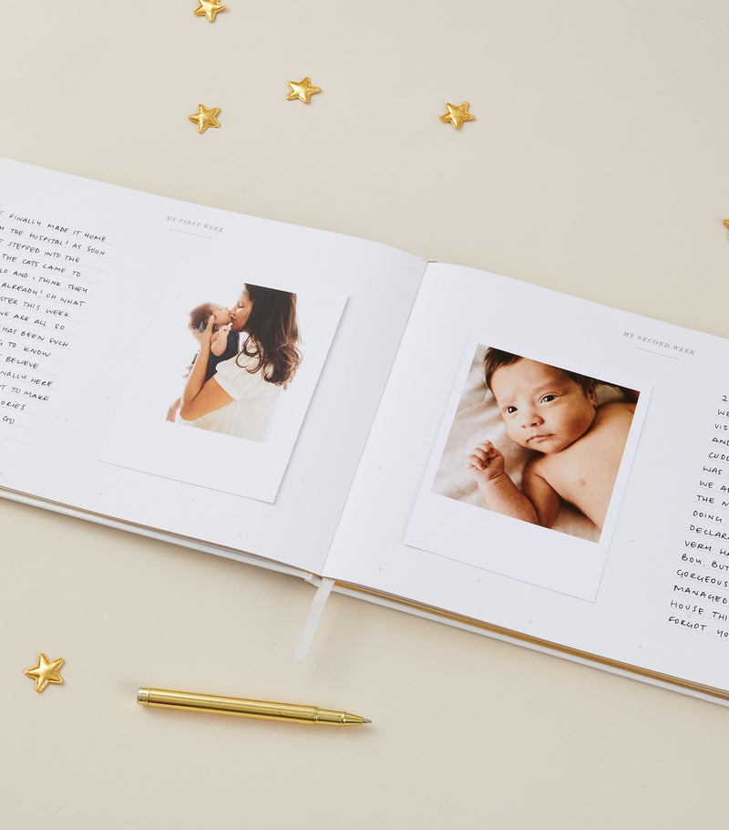 Blush and Gold baby memory book - British product