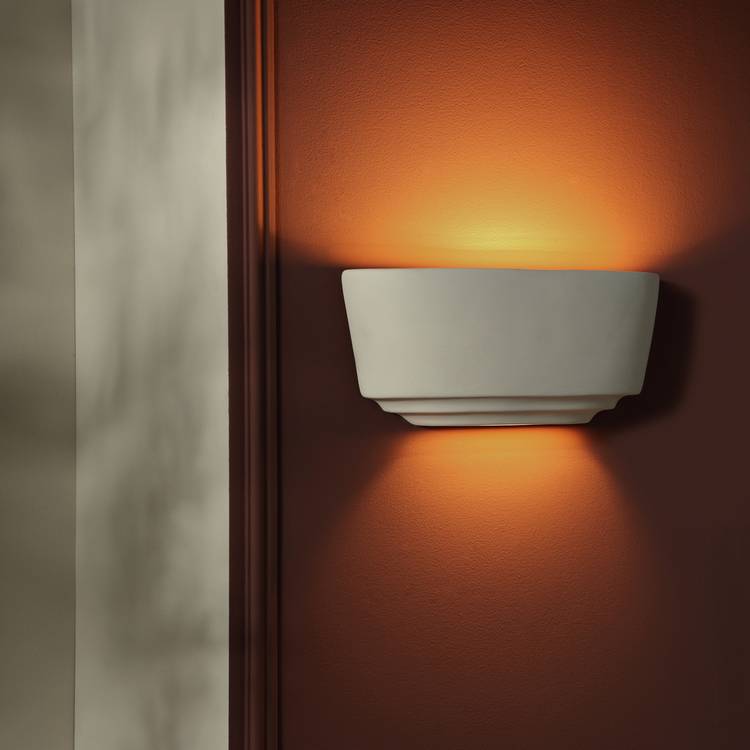 Argos Home white ceramic tiered wall light, UK version