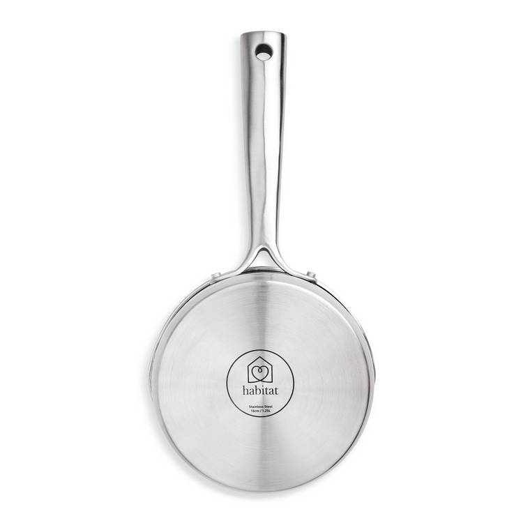 Habitat 16cm brushed stainless steel saucepan (British brand)