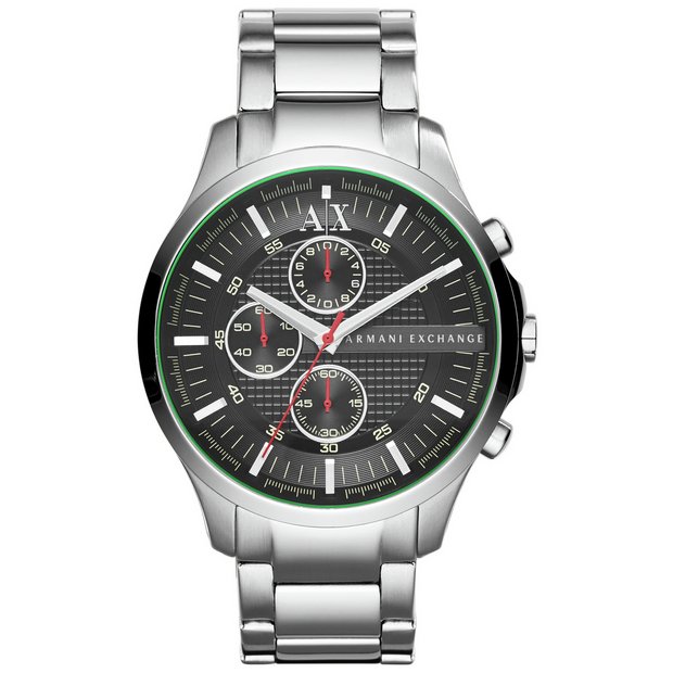 Armani Exchange silver dial chronograph watch, imported from the UK