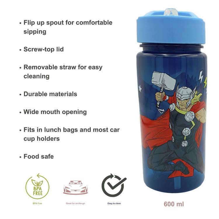 Hox Avengers Blue Sipper water bottle 600ml - British product