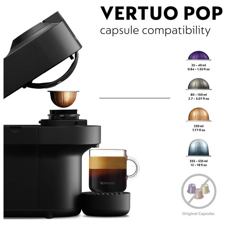 Nespresso Vertuo Pop coffee machine black - British product