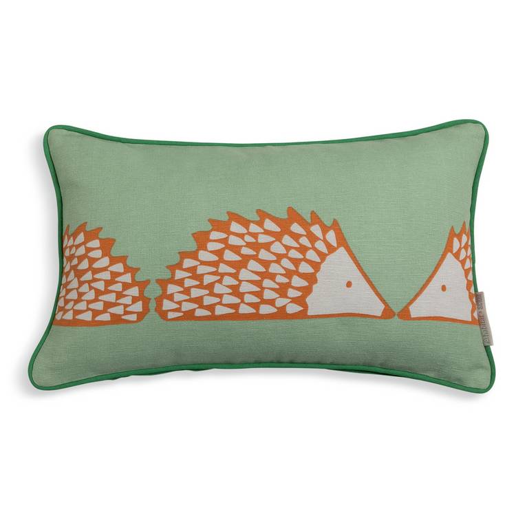 Habitat x Scion Spike hedgehog cushion green 30x50cm - British product