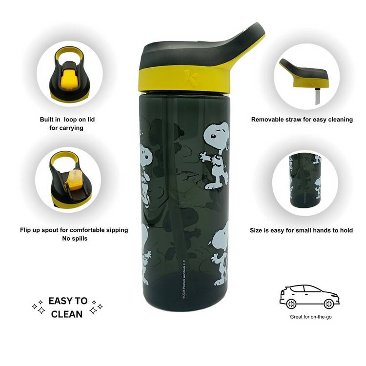 Hox Snoopy black sipper water bottle 600ml (British brand)