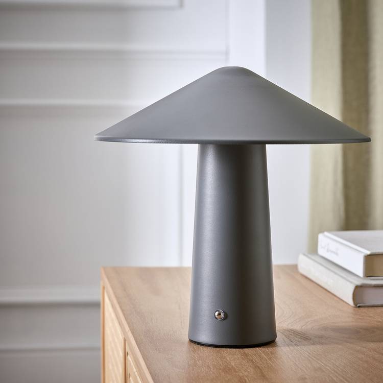 Habitat Kiro rechargeable LED touch table lamp charcoal (British brand)