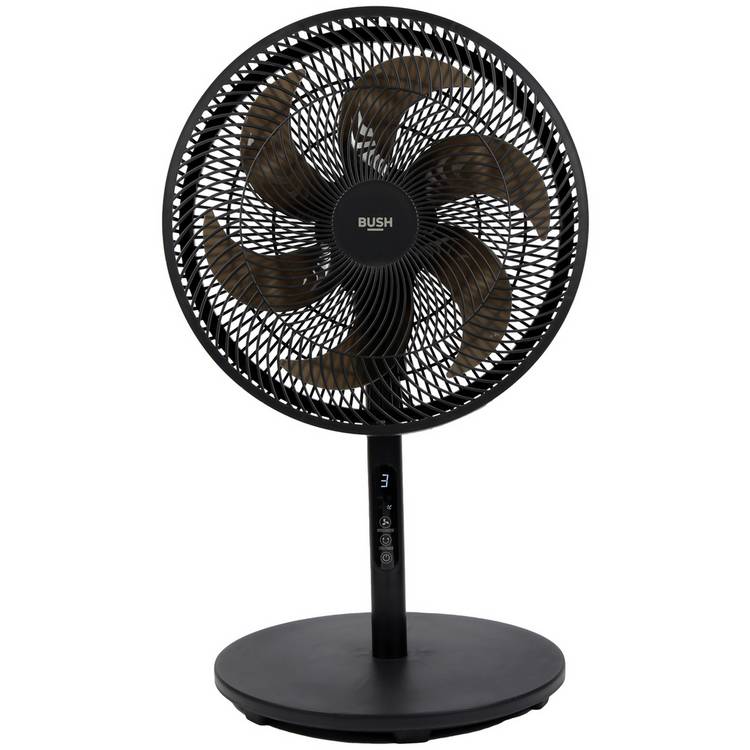 Bush black pedestal fan with remote control 16 inch, imported from the UK
