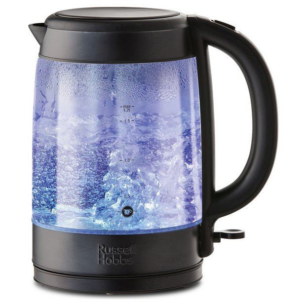 Russell Hobbs illuminated kettle matte black 1.7L, imported from the UK