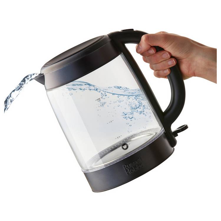 Russell Hobbs illuminated kettle matte black 1.7L, imported from the UK