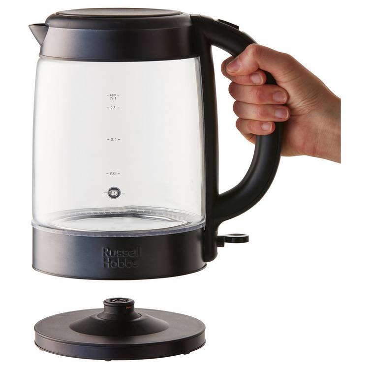 Russell Hobbs illuminated kettle matte black 1.7L, imported from the UK