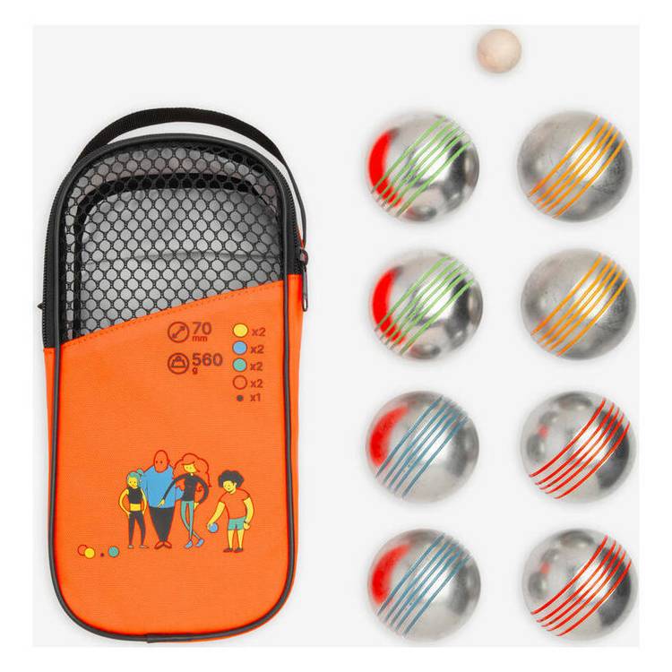 Decathlon coloured boules set 8-piece - British product