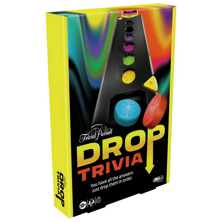 Hasbro Trivial Pursuit Drop trivia game, imported from the UK