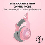 Razer Kraken Kitty V2 wireless gaming headset pink, imported from the UK