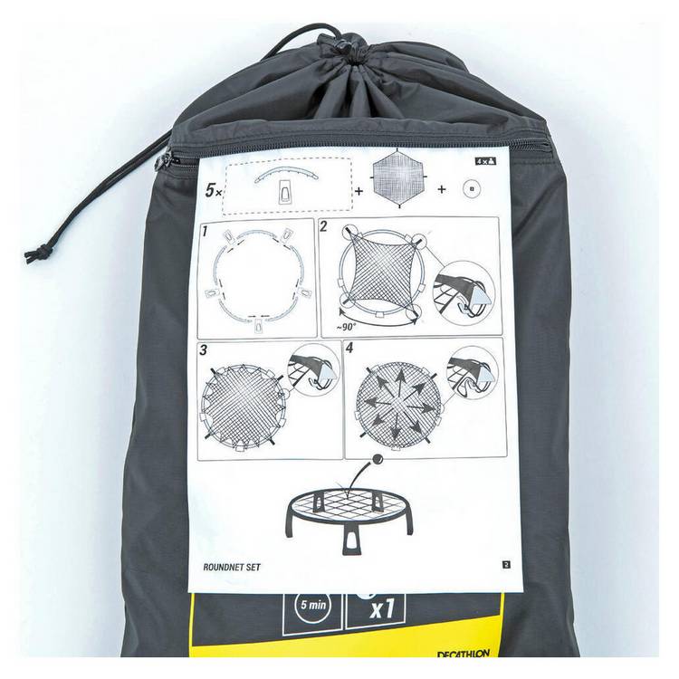Decathlon roundnet set in Black with net ball and backpack, UK version