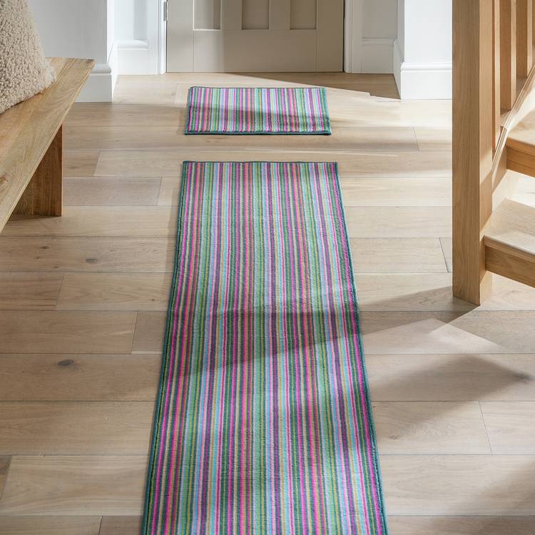 Argos Home bright stripe runner and mat set 180x57cm (British brand)