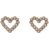 Ted Baker rose gold plated crystal heart stud earrings (British brand)