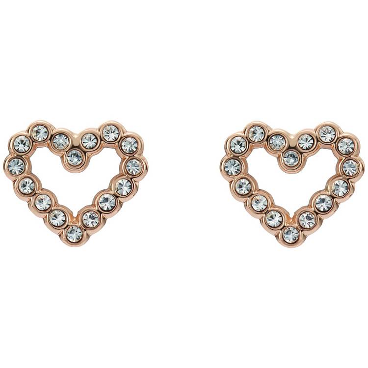 Ted Baker rose gold plated crystal heart stud earrings (British brand)