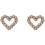 Ted Baker rose gold plated crystal heart stud earrings (British brand)