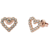 Ted Baker rose gold plated crystal heart stud earrings (British brand)