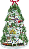 Christmas railway paper advent calendar snowy town scene (British brand)