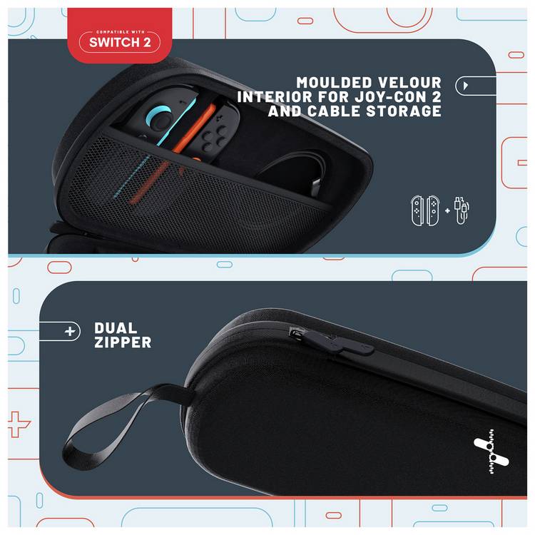 STEALTH Premium Travel Case for Nintendo Switch 2 Black, UK version