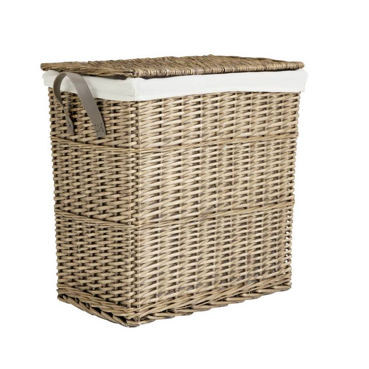 Argos Home two-compartment willow laundry basket 100L (British brand)