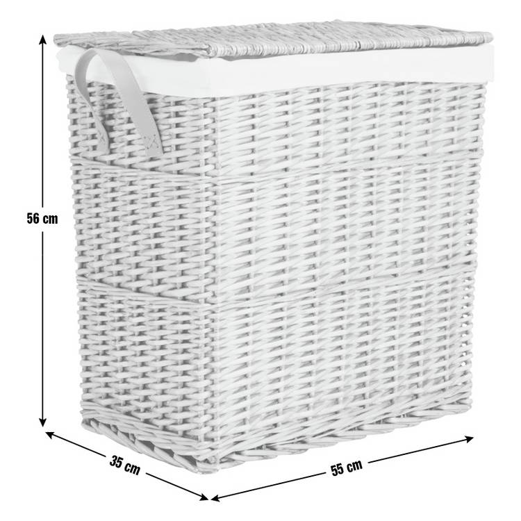 Argos Home two-compartment willow laundry basket 100L (British brand)