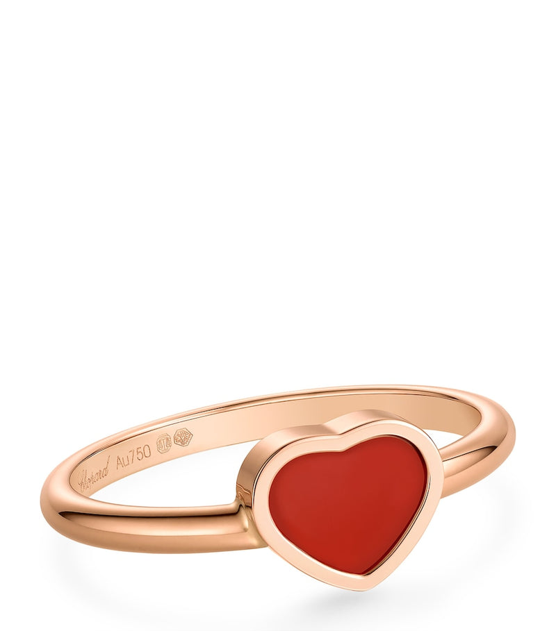 Chopard Happy Hearts ring 18k rose gold carnelian, UK version