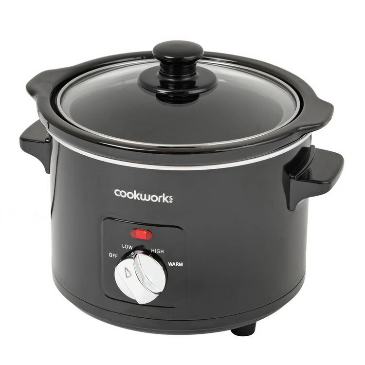 Cookworks 1.5L compact slow cooker black, imported from the UK