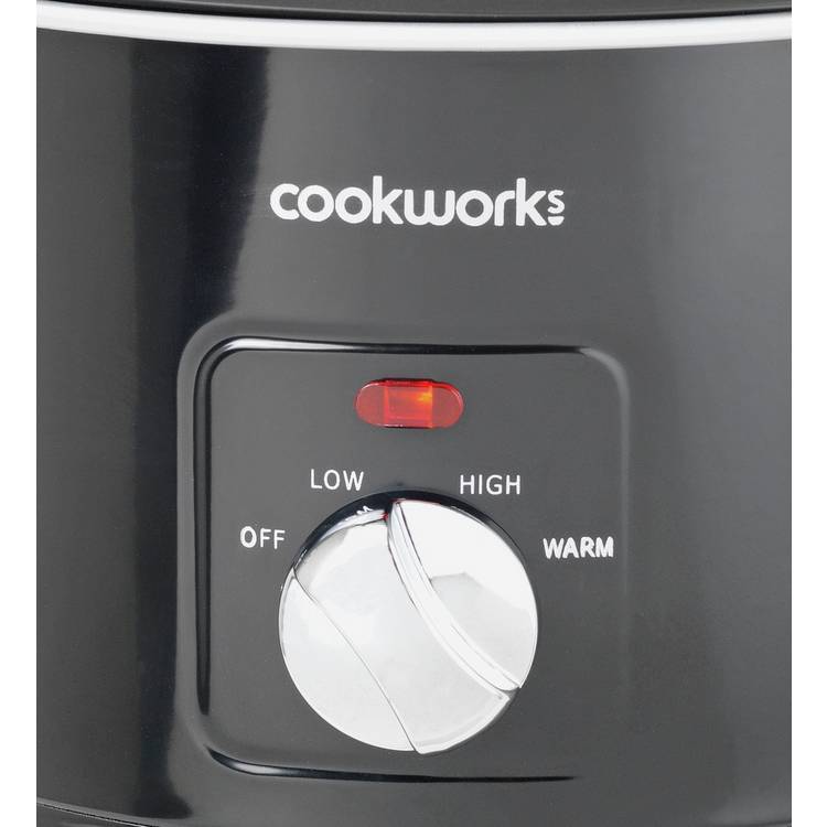 Cookworks 1.5L compact slow cooker black, imported from the UK