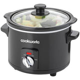 Cookworks 1.5L compact slow cooker black, imported from the UK