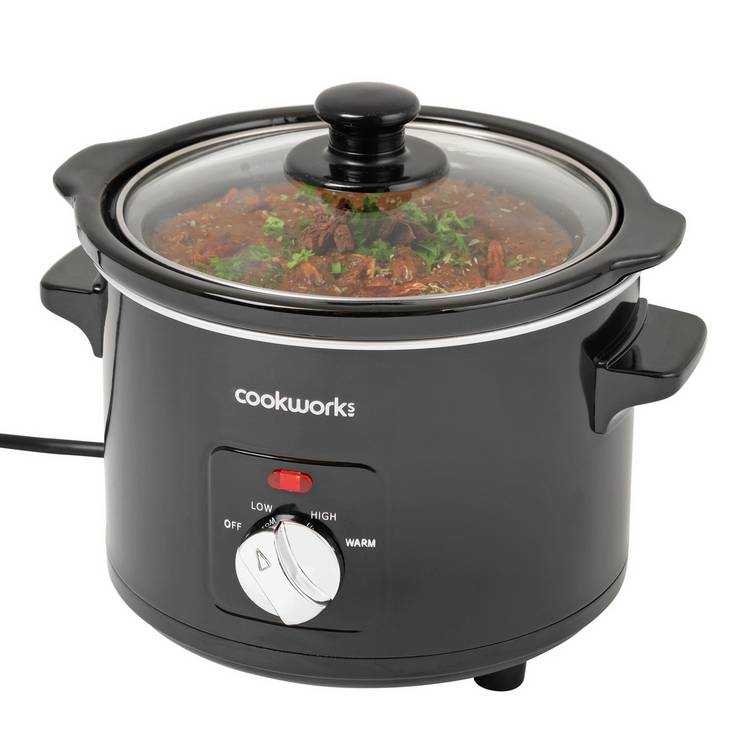 Cookworks 1.5L compact slow cooker black, imported from the UK