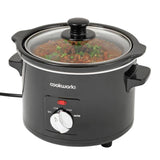 Cookworks 1.5L compact slow cooker black, imported from the UK