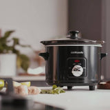 Cookworks 1.5L compact slow cooker black, imported from the UK