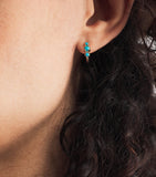 Jennifer Meyer mini turquoise hoop earrings 18k gold, UK version