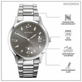 Sekonda men's stainless steel watch grey dial, imported from the UK