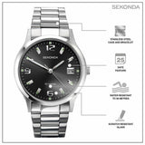 Sekonda men's stainless steel watch grey dial, imported from the UK