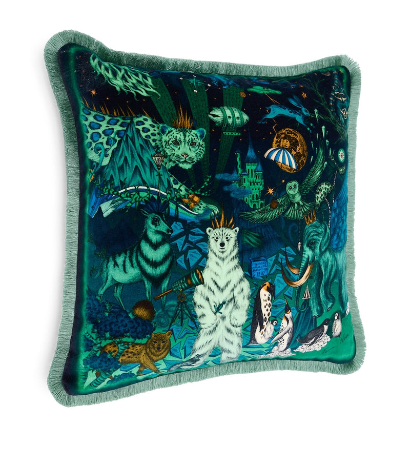 Emma J Shipley Terra Nova velvet cushion 45x45cm, imported from the UK