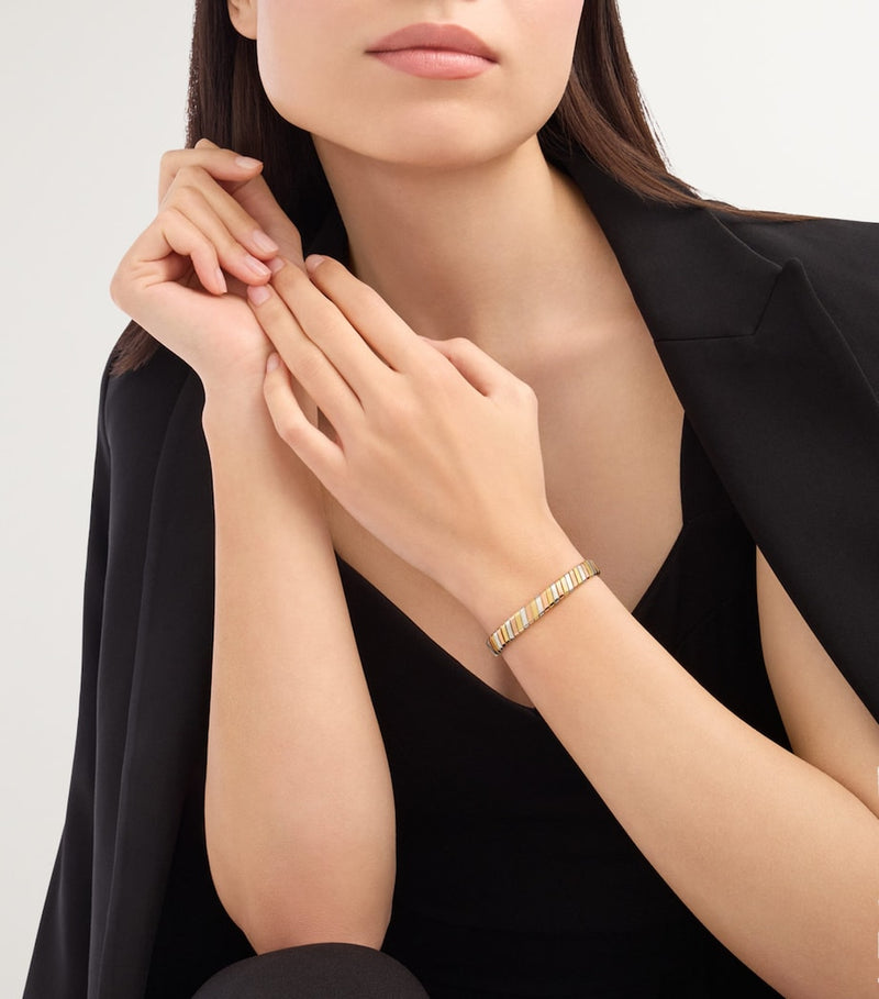 Bvlgari Tubogas bangle yellow rose white gold (British brand)