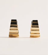 Harrods Azlee Large Yellow Gold Escalier Hoop Earrings- Buy online at McGrocer