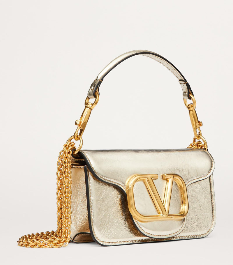 Valentino Garavani small leather Locò shoulder bag, imported from the UK