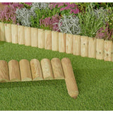 Fixed Log Edging regular pack of 2 half round pine logs, imported from the UK