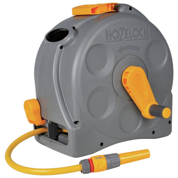 Hozelock Compact Enclosed 2 in 1 Hose Reel 25m, UK version