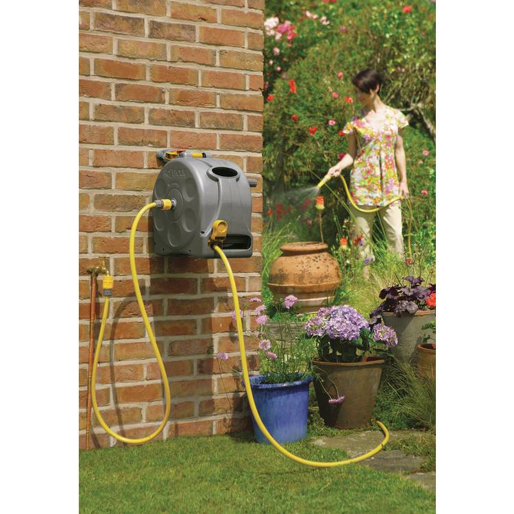 Hozelock Compact Enclosed 2 in 1 Hose Reel 25m, UK version