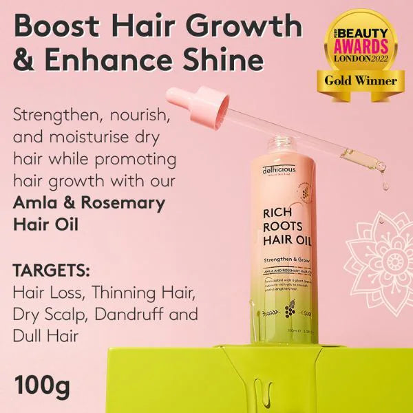 Delhicious Rich Roots Hair Oil 100ml - British product