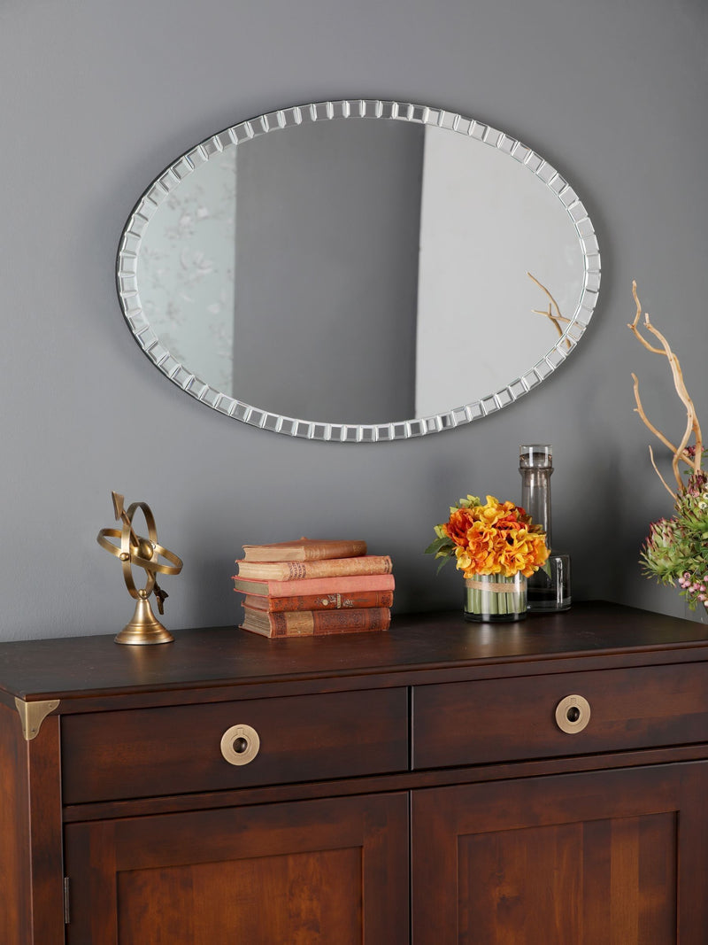 Laura Ashley Clear Marcella Large Oval Mirror 80cm x 52cm, UK version