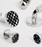 Tateossian onyx checkerboard cufflinks set - British product