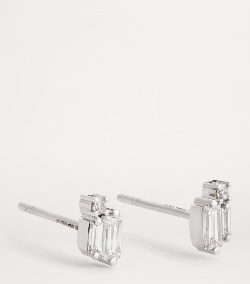 Suzanne Kalan white gold diamond bold burst stud earrings - British product