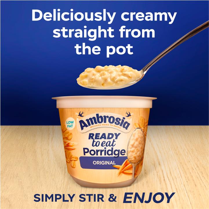 Ambrosia original porridge pot 210g, imported from the UK